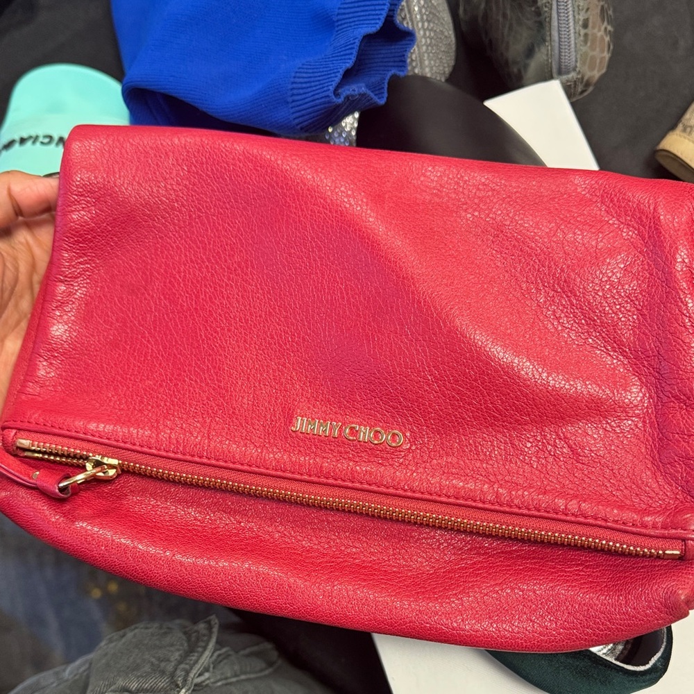 Jimmy Choo Vibrant Red Leather Wristlet